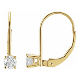 14K Yellow Gold 1/2CTW Diamond Leverback Earrings